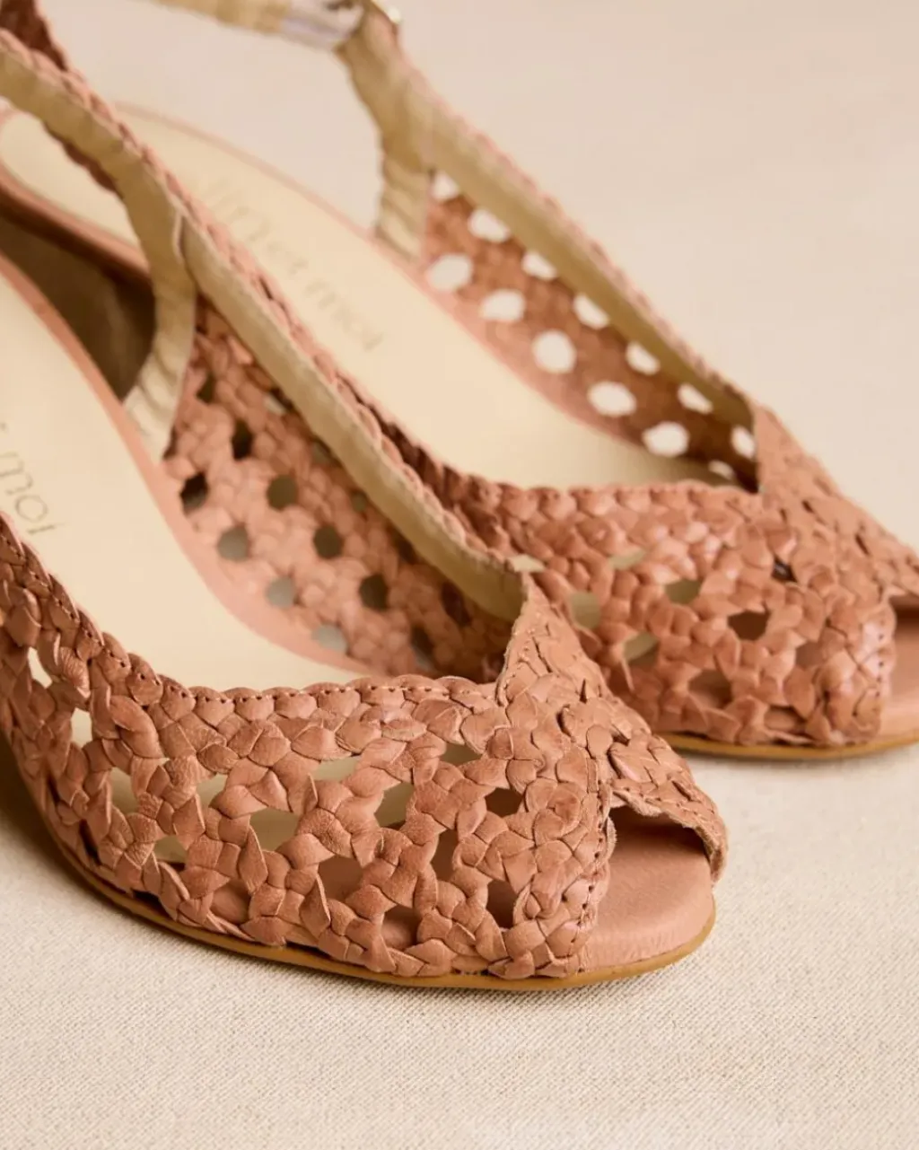 Polin et moi Trenzados|Sandalias*Tacón Trenzado Popi ocre