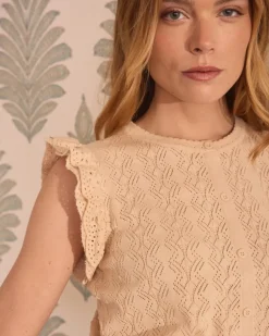 Polin et moi Camisetas Y Tops*Top Botones Mire beige