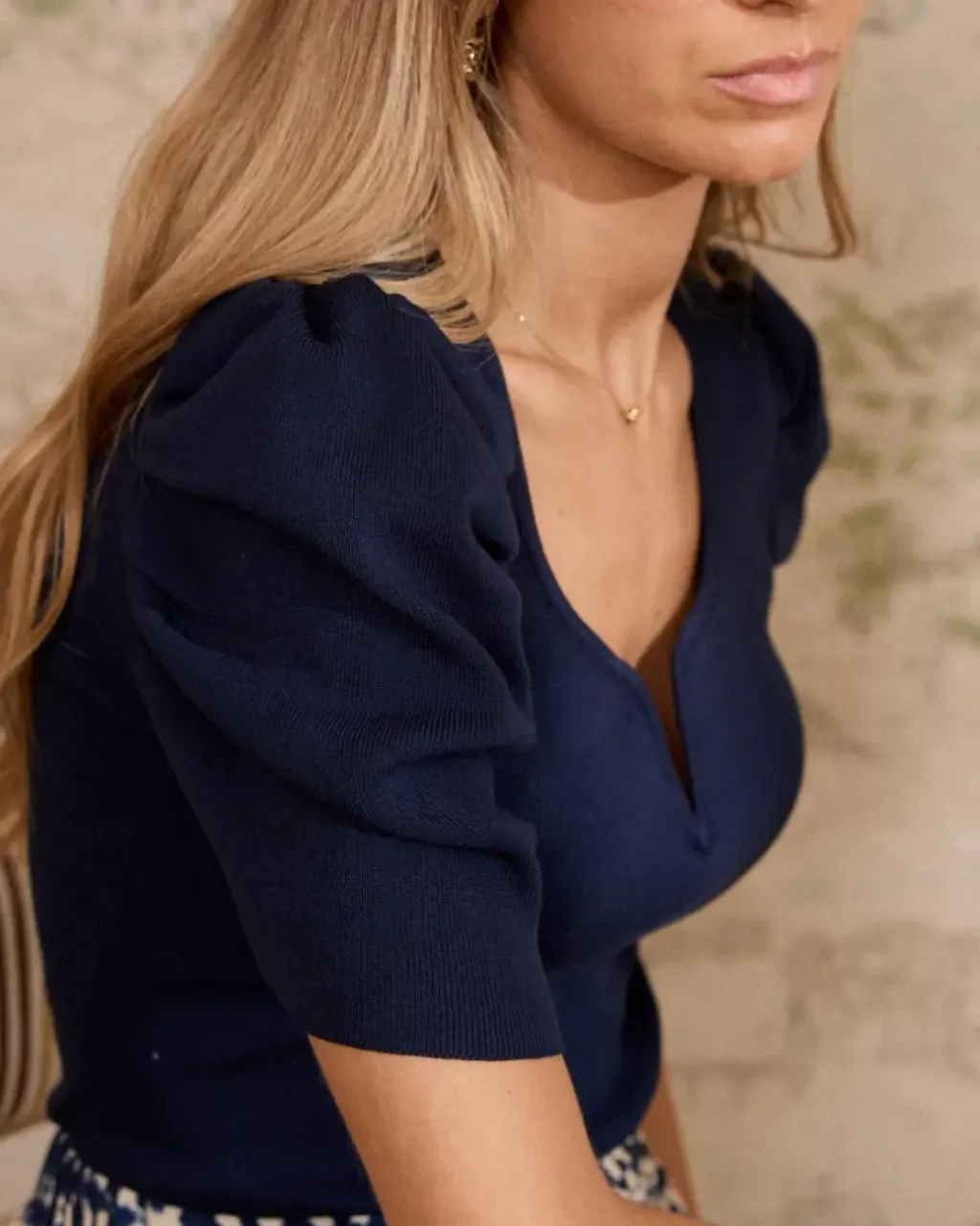 Polin et moi Punto|Camisetas Y Tops*Top Punto Escote Inez Marino
