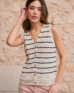 Polin et moi Punto|Camisetas Y Tops*Top Rayas Lea Marino