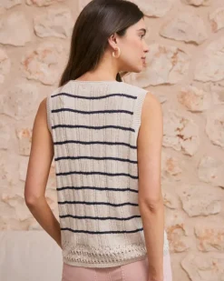 Polin et moi Punto|Camisetas Y Tops*Top Rayas Lea Marino