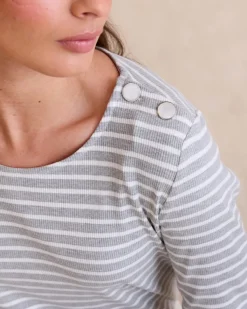Polin et moi Camisetas Y Tops*Top Rayas Maribeli GRIS
