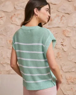 Polin et moi Punto|Camisetas Y Tops*Top Rayas Verde Agua VerdeAgua