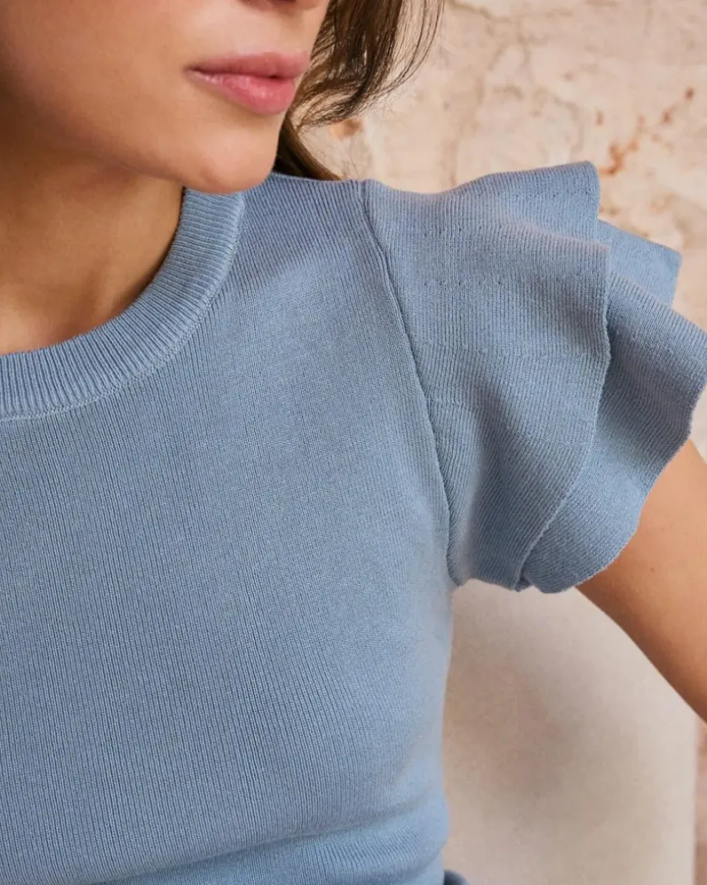 Polin et moi Maternidad|Camisetas Y Tops*Top Volante Manga Hailey DENIM