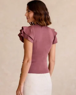 Polin et moi Punto|Camisetas Y Tops*Top Volante Punto MALVA