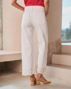 Polin et moi Pantalones*Vaquero Bordado Vesta Crudo