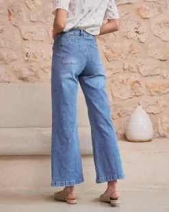 Polin et moi Pantalones*Vaquero Botones Thea DENIM