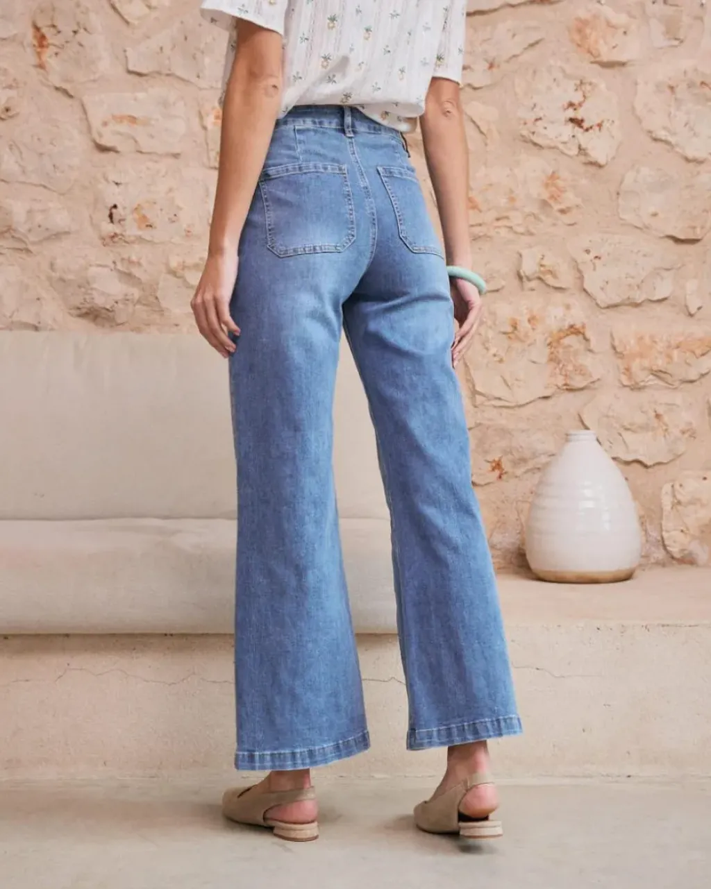 Polin et moi Pantalones*Vaquero Botones Thea DENIM
