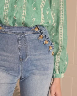 Polin et moi Pantalones*Vaqueros Volantes Lili DENIM