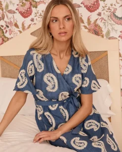 Polin et moi Maternidad|Vestidos Y Monos*Vestido Bordado Paisley Ilse denim