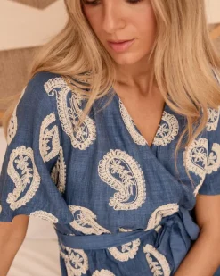 Polin et moi Maternidad|Vestidos Y Monos*Vestido Bordado Paisley Ilse denim