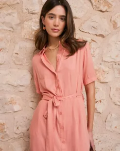 Polin et moi Maternidad|Vestidos Y Monos*Vestido Camisero coral