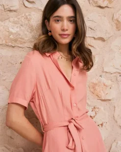 Polin et moi Maternidad|Vestidos Y Monos*Vestido Camisero coral