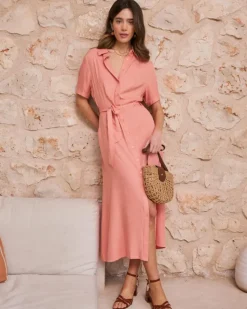 Polin et moi Maternidad|Vestidos Y Monos*Vestido Camisero coral