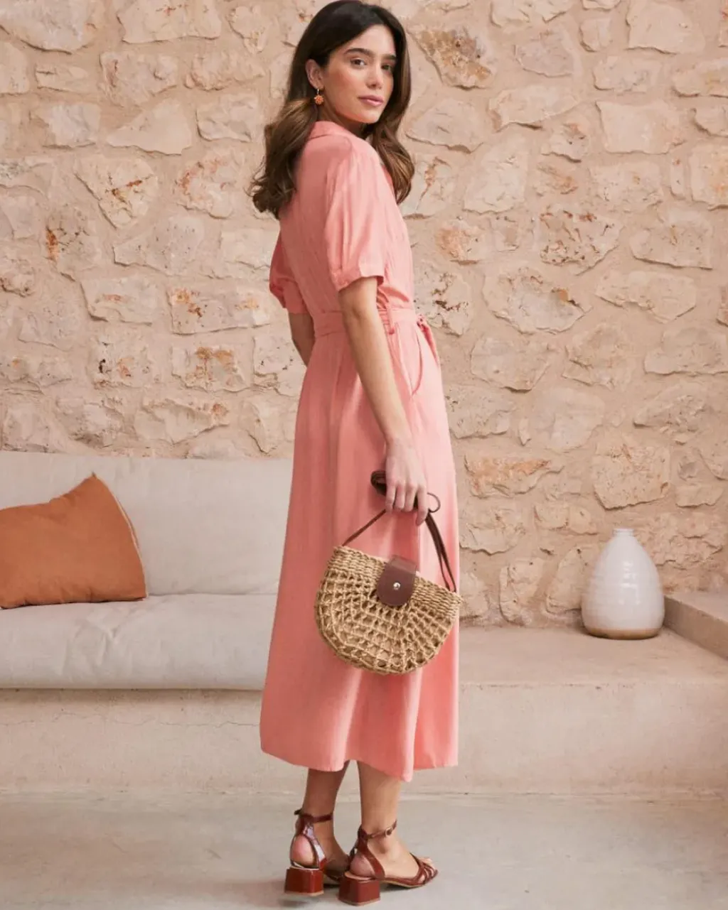 Polin et moi Maternidad|Vestidos Y Monos*Vestido Camisero coral