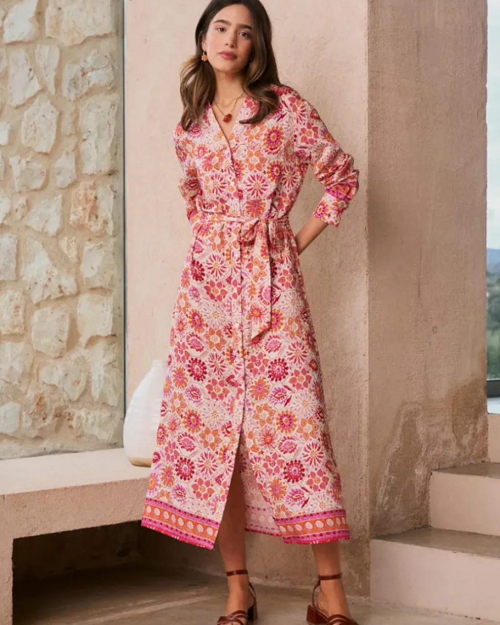 Polin et moi Maternidad|Vestidos Y Monos*Vestido Camisero Idette coral