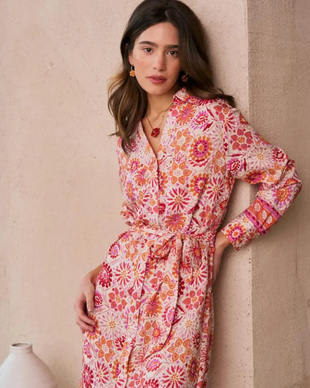 Polin et moi Maternidad|Vestidos Y Monos*Vestido Camisero Idette coral