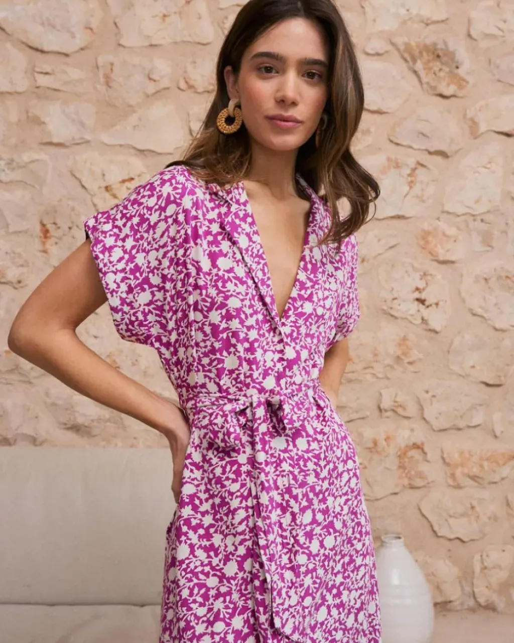 Polin et moi Maternidad|Vestidos Y Monos*Vestido Camisero Romelia buganvilla