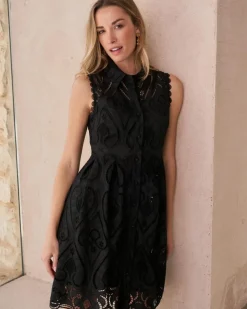 Polin et moi Vestidos Y Monos*Vestido Corto Bordados Uri negro