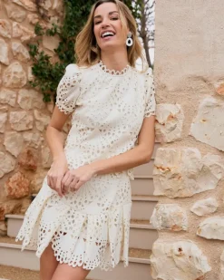 Polin et moi Vestidos Y Monos*Vestido Corto Calado Ornella Crudo