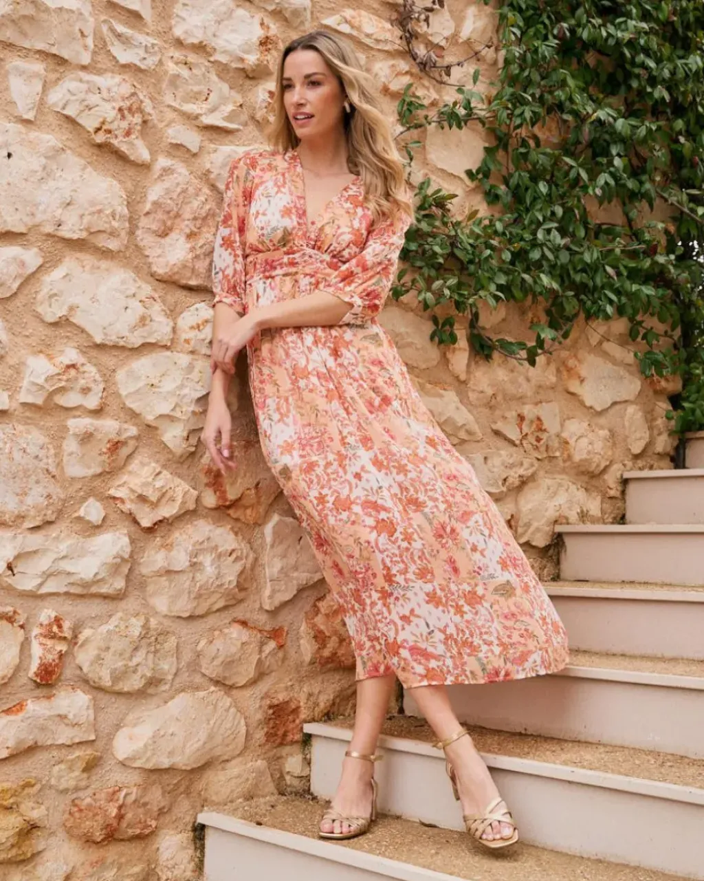 Polin et moi Maternidad|Vestidos Y Monos*Vestido Estampado Uliana melocoton