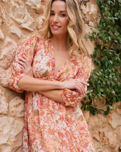 Polin et moi Maternidad|Vestidos Y Monos*Vestido Estampado Uliana melocoton