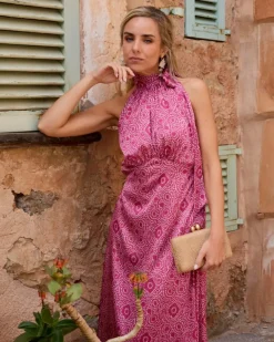 Polin et moi Maternidad*Vestido Halter Aigle Frambuesa