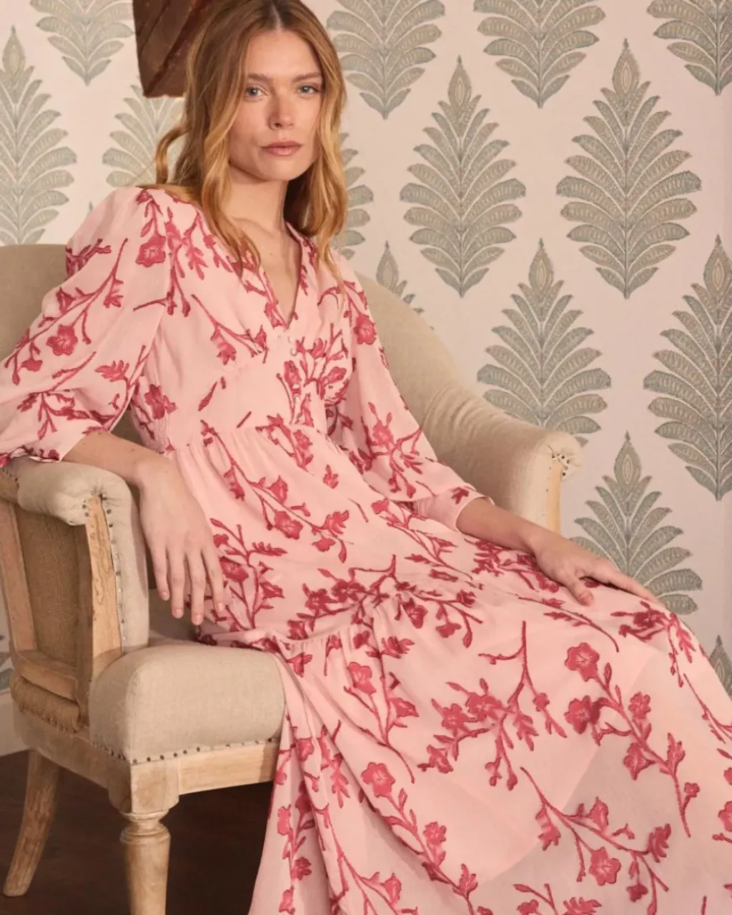 Polin et moi Maternidad|Vestidos Y Monos*Vestido Largo Bordados Sivia Rosa