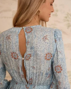 Polin et moi Vestidos Y Monos*Vestido midi flores Felicia denim