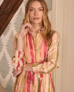 Polin et moi Maternidad|Vestidos Y Monos*Vestido midi rayas Naelia beige