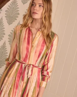 Polin et moi Maternidad|Vestidos Y Monos*Vestido midi rayas Naelia beige