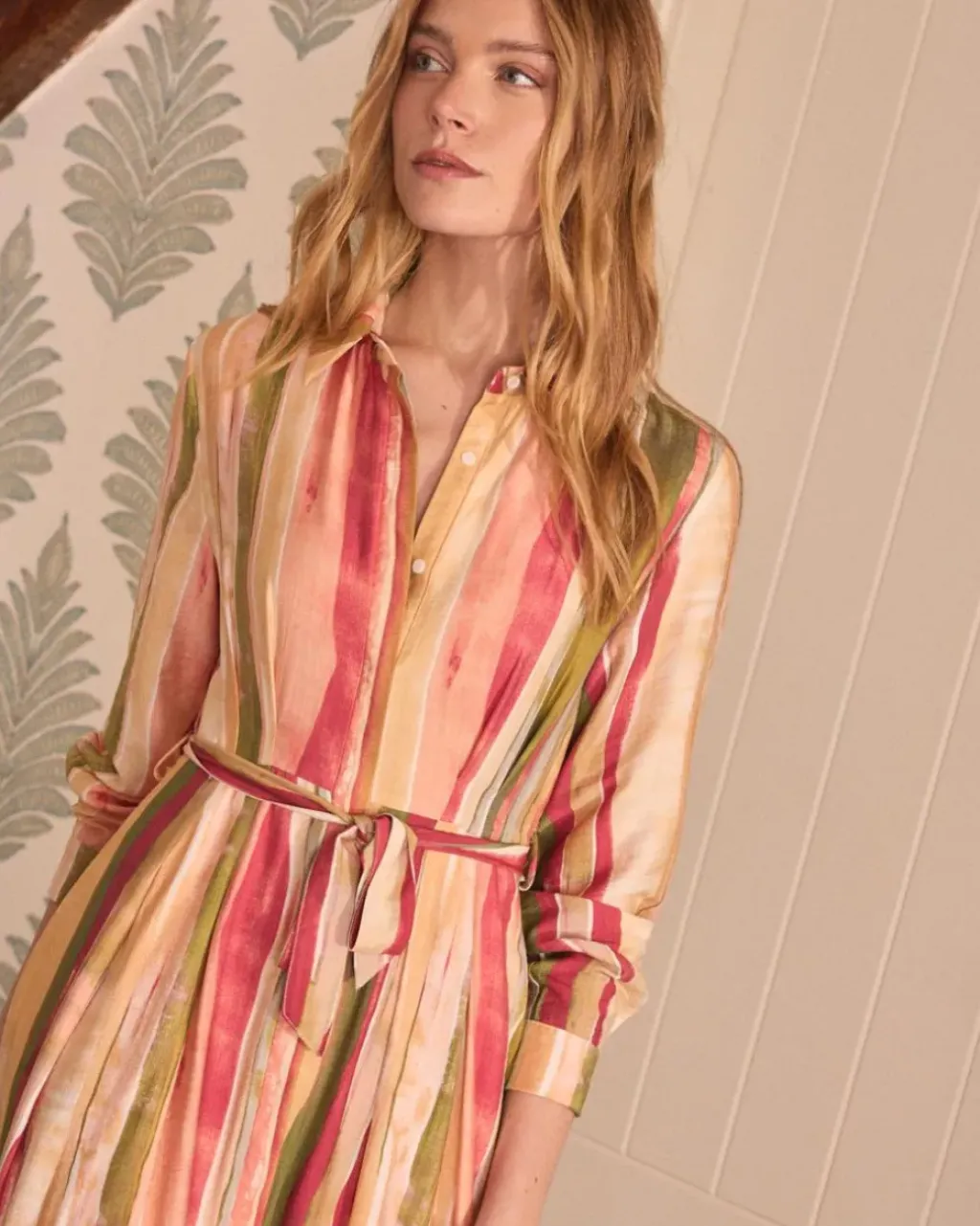 Polin et moi Maternidad|Vestidos Y Monos*Vestido midi rayas Naelia beige