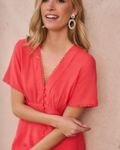 Polin et moi Vestidos Y Monos*Vestido Midi Tessaline coral