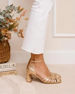 Polin et moi Zapatos De Tacón*Zapato Tacón Platonia Oro